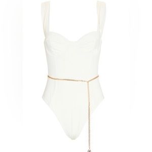 WeWoreWhat Vintage Danielle white one piece swimsuit - size Large